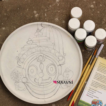 Hand-painted Pattachitra Presketched Diy Wall Plate by Maavni