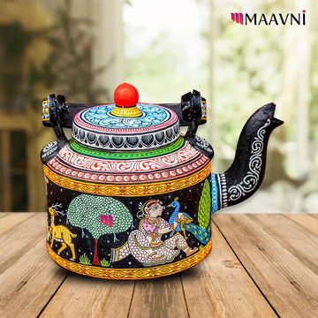 Hand-painted Pattachitra Jungle Theme Kettle gallery image by Maavni