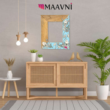 Hand-painted Pattachitra Fish Lotus Photo Frame Decor gallery image by Maavni