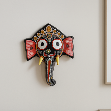 Hand-painted Pattachitra Jaganath Hatibesa Masks Decor | Maavni