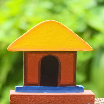 Hand-painted Pattachitra Wooden House Festive Decor by Maavni