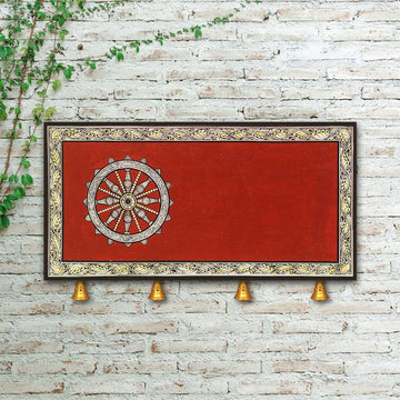 Hand-painted Pattachitra Konark Chakra Wall Plate by Maavni