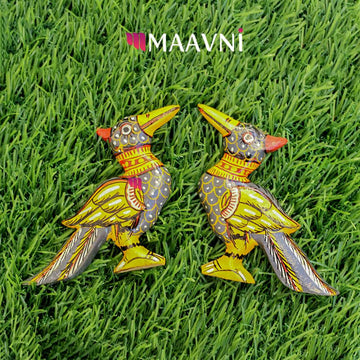 Hand-painted Pattachitra Bird Toy Cutouts Decor by Maavni