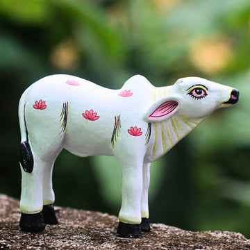 Hand-painted Pattachitra Baby Cow Festive Decor by Maavni