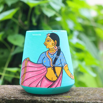 Hand-painted Pattachitra See Leady Pen Stand by Maavni