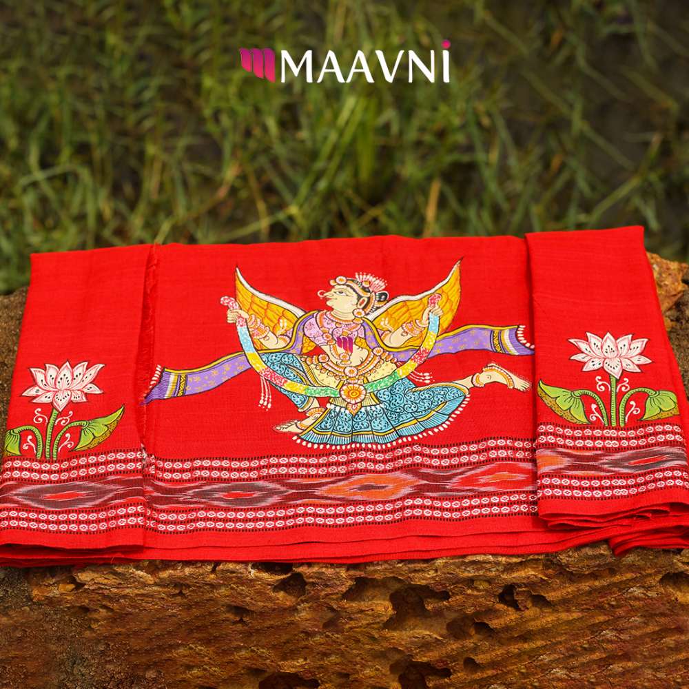 Hand-painted Pattachitra Fairy Woman Piece Mt Blouse by Maavni