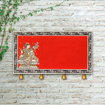 Hand-painted Pattachitra Saraswati Wall Plate by Maavni