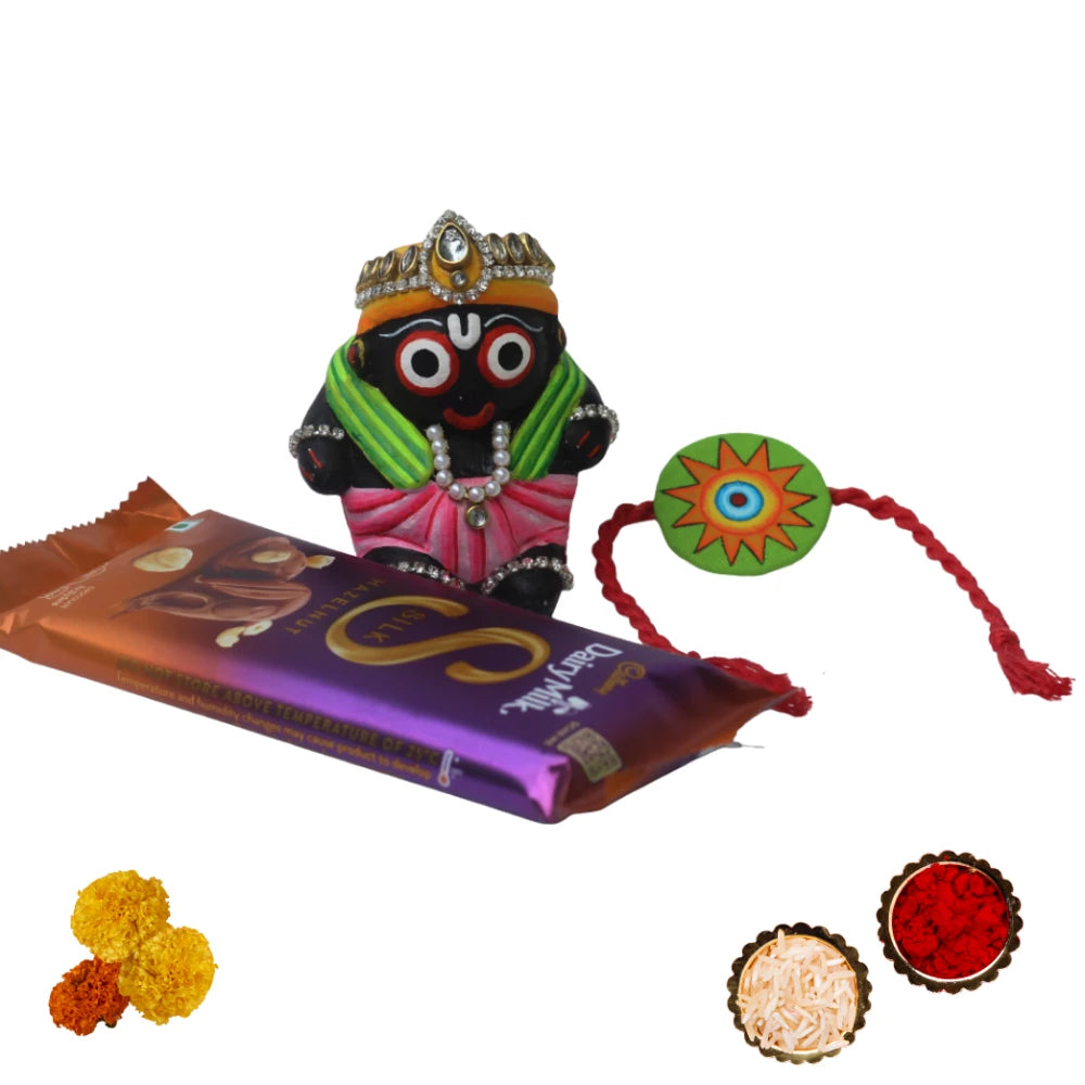 Hand-painted Pattachitra Kidsrakhi Jaganathidol Figurine by Maavni