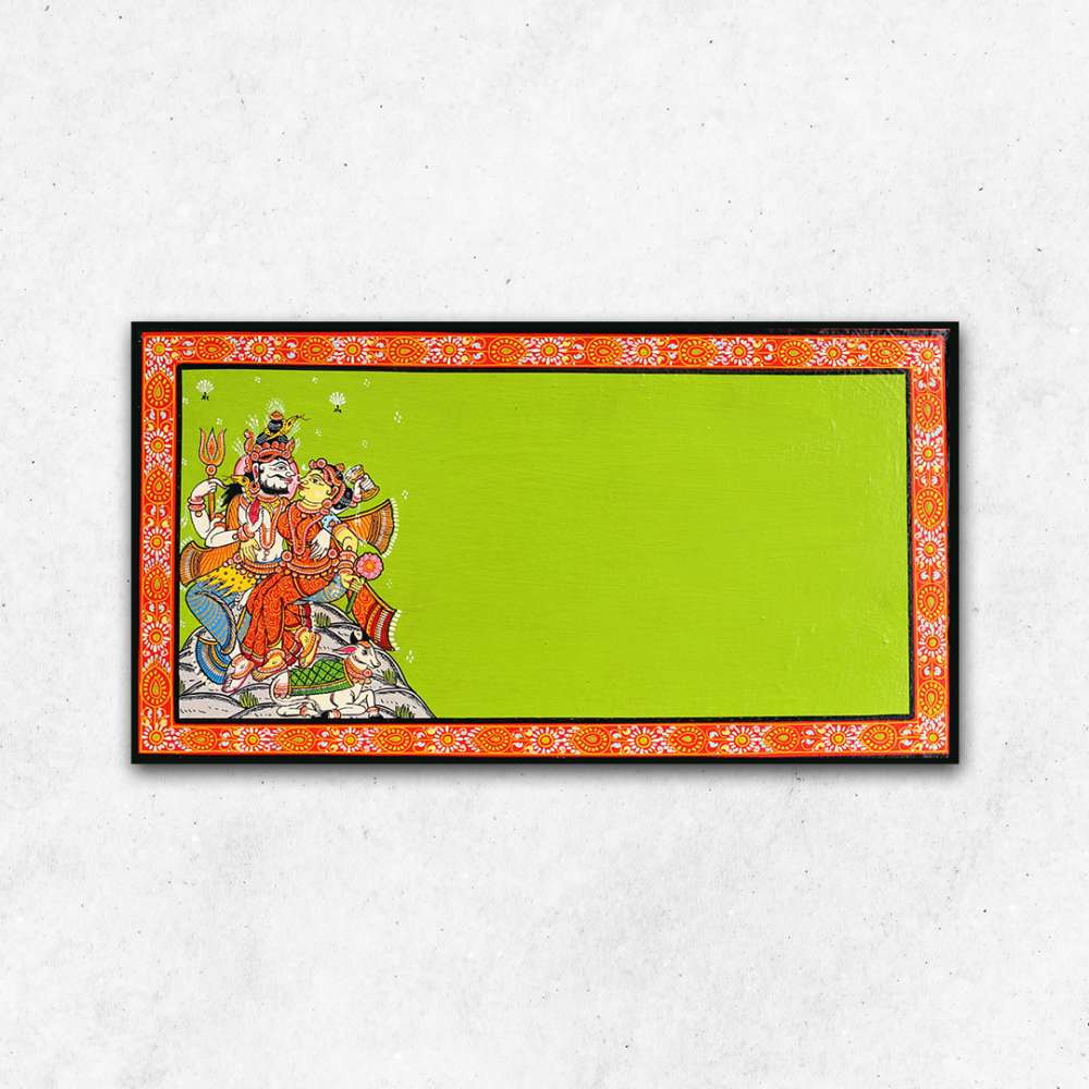 Hand-painted Pattachitra Shiva Parvati Wall Plate by Maavni