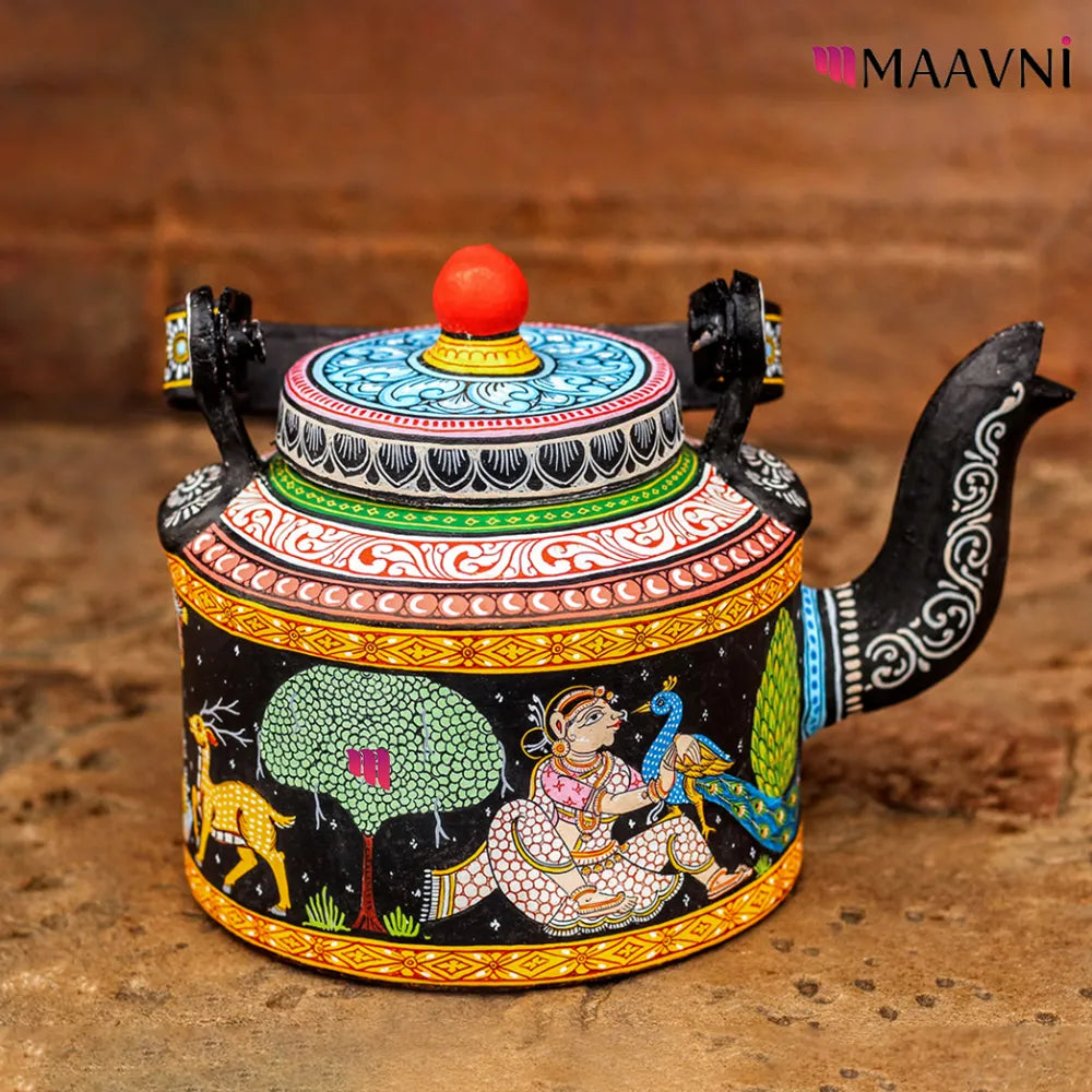Hand-painted Pattachitra Jungle Theme Kettle gallery image by Maavni