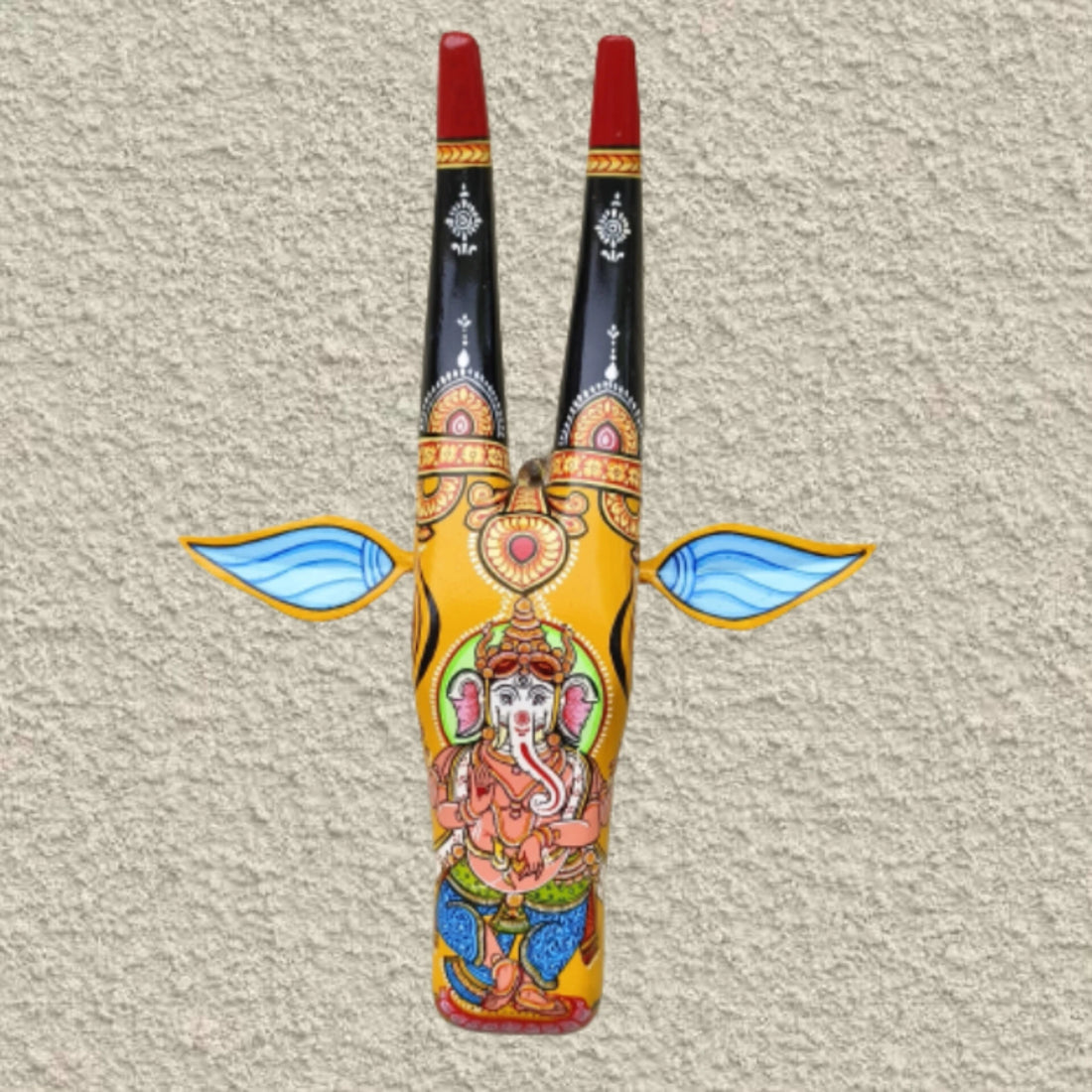 Hand-painted Pattachitra Standing Ganesha Cowhead Decor by Maavni