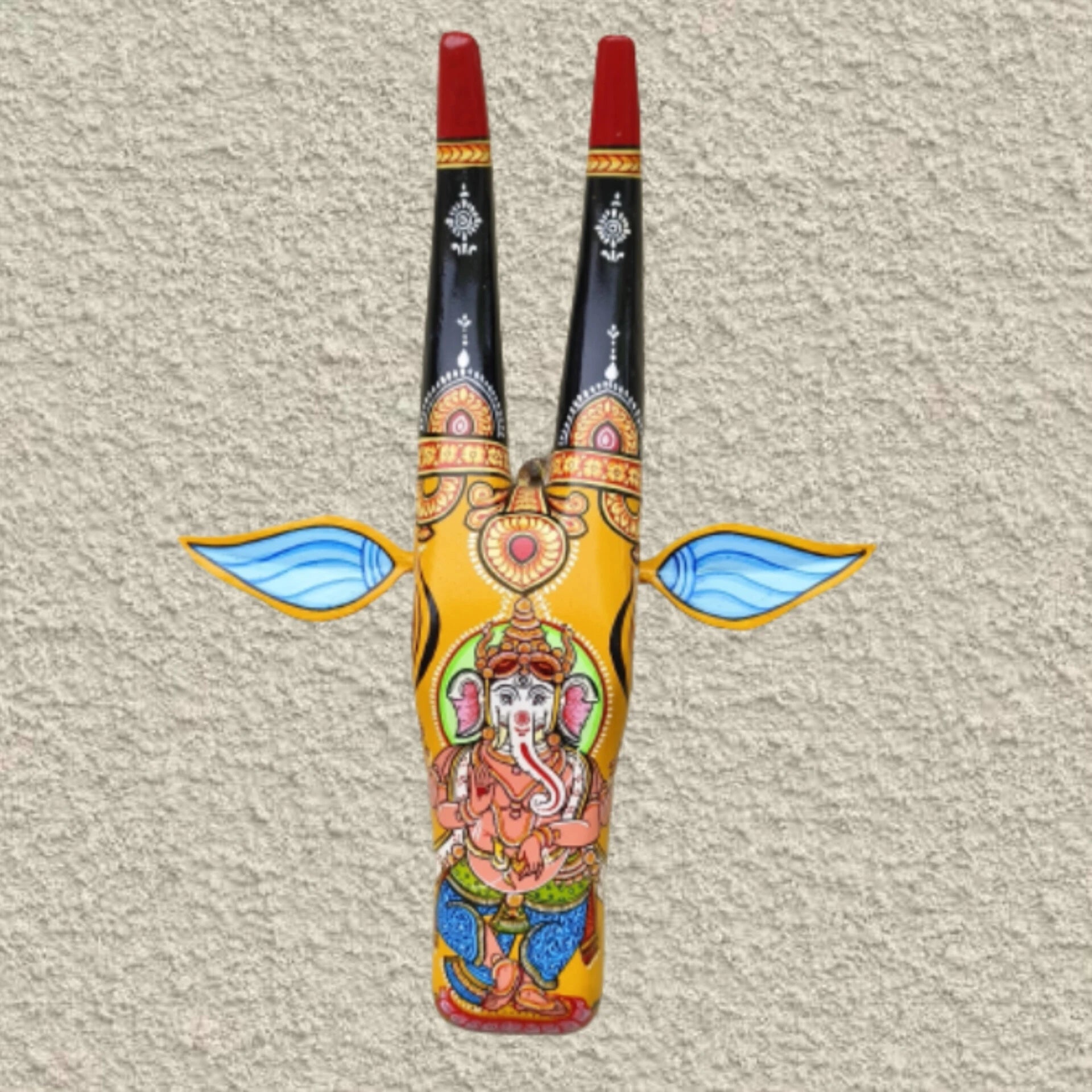 Hand-painted Pattachitra Standing Ganesha Cowhead Decor by Maavni