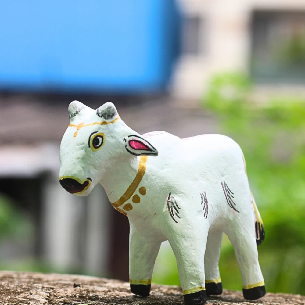 Hand-painted Pattachitra Small Cow Festive Decor by Maavni