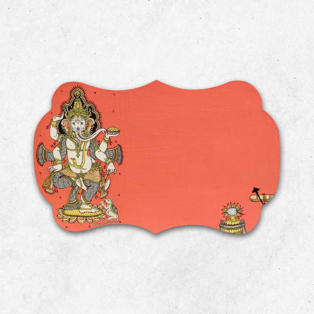 Hand-painted Pattachitra Ganesha Wall Plate gallery image by Maavni