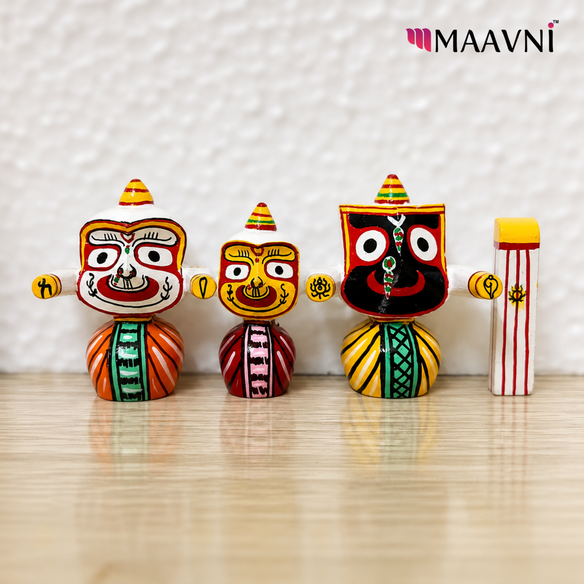 Handpainted Wooden Jagannath Trio Idols