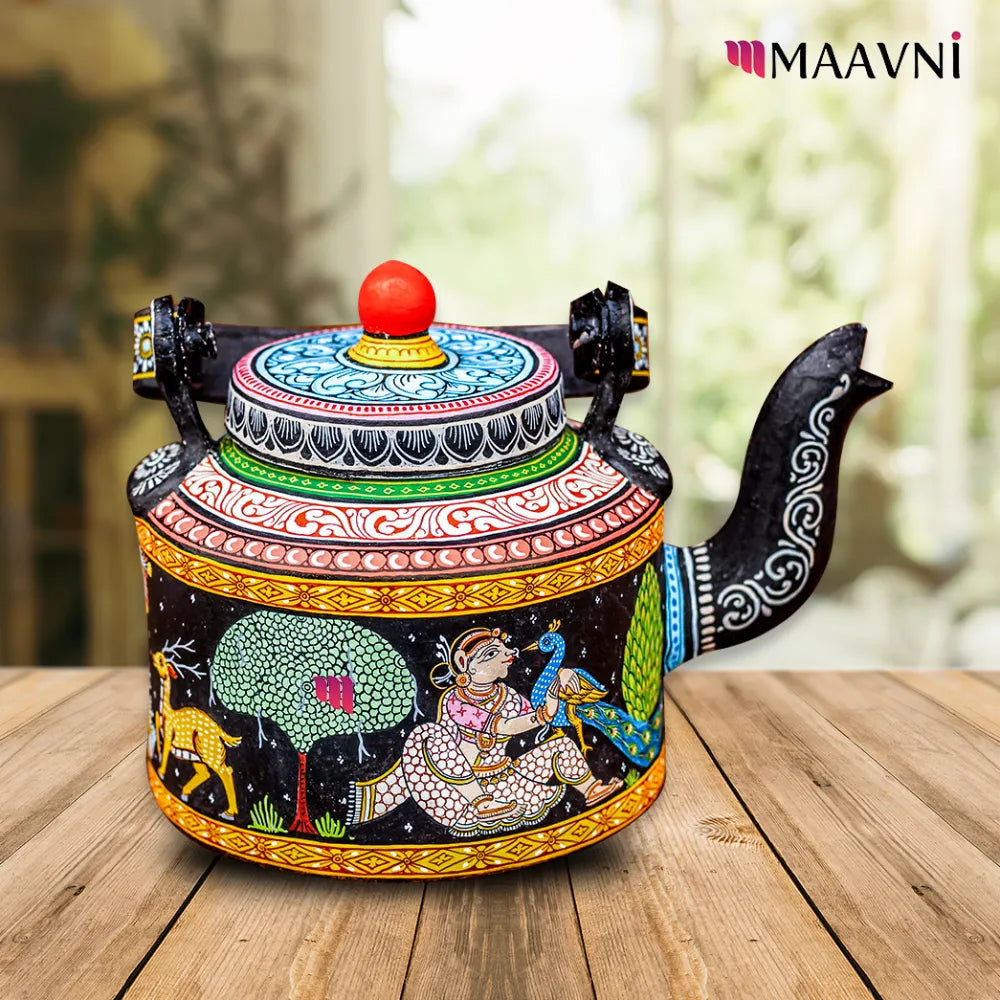 Hand-painted Pattachitra Jungle Theme Kettle gallery image by Maavni
