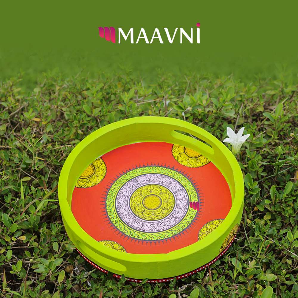 Hand-painted Pattachitra Tray Decor by Maavni