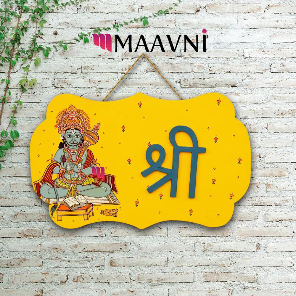 Hand-painted Pattachitra Hanuama Wall Plate by Maavni