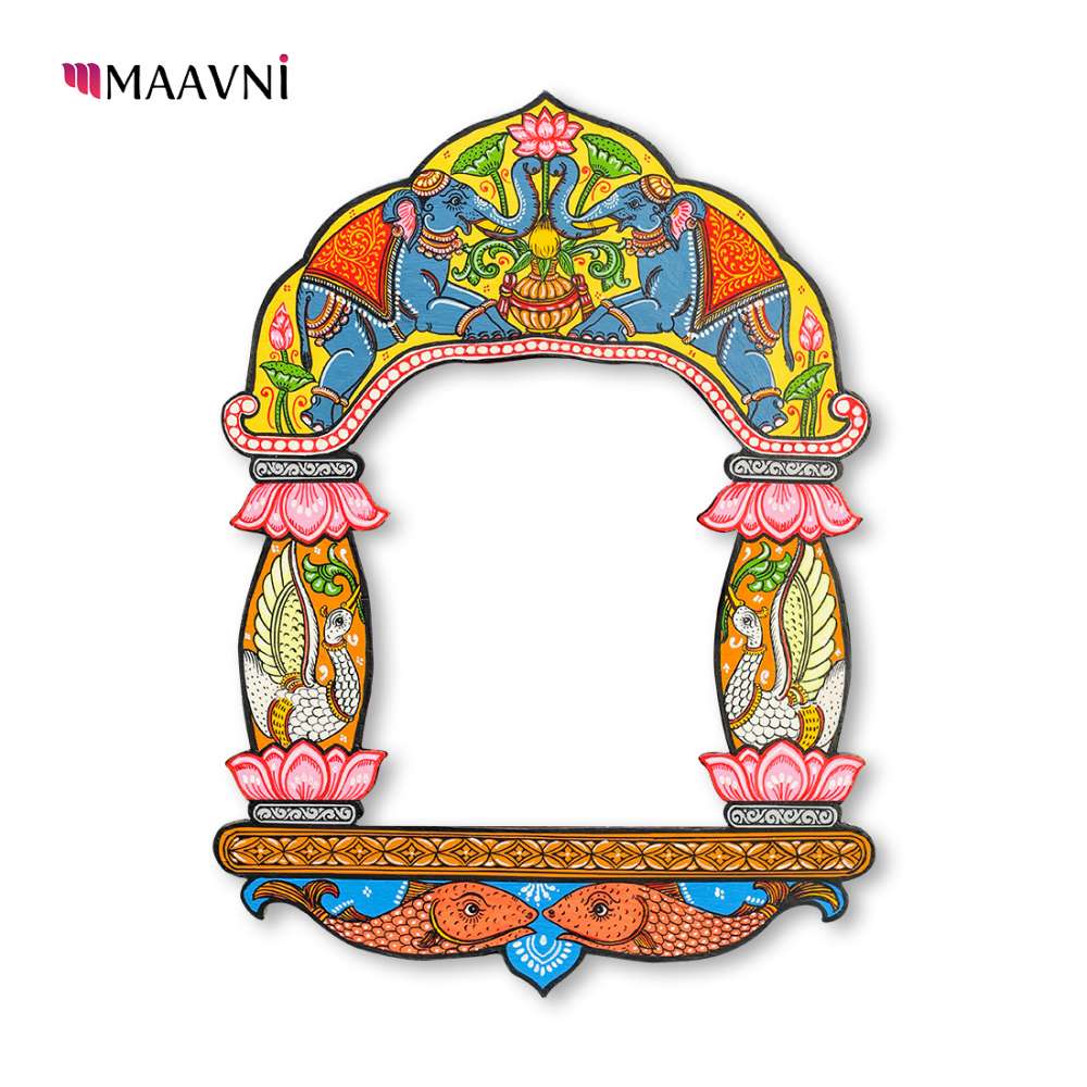 Hand-painted Pattachitra Elephant Design Jharokha By Decor gallery image by Maavni