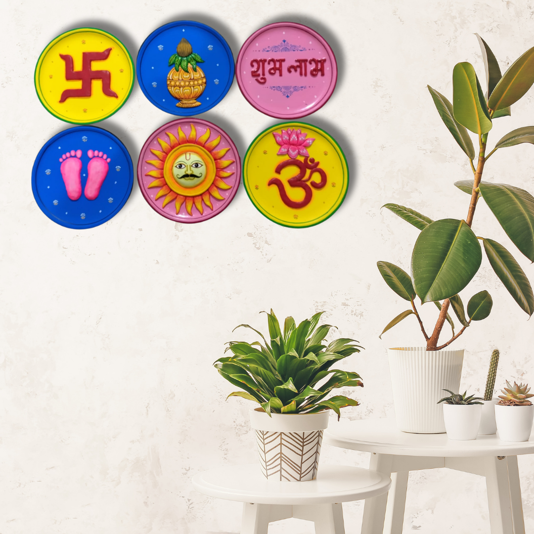 3D Clay Work Wall Plate with Pattachitra Design