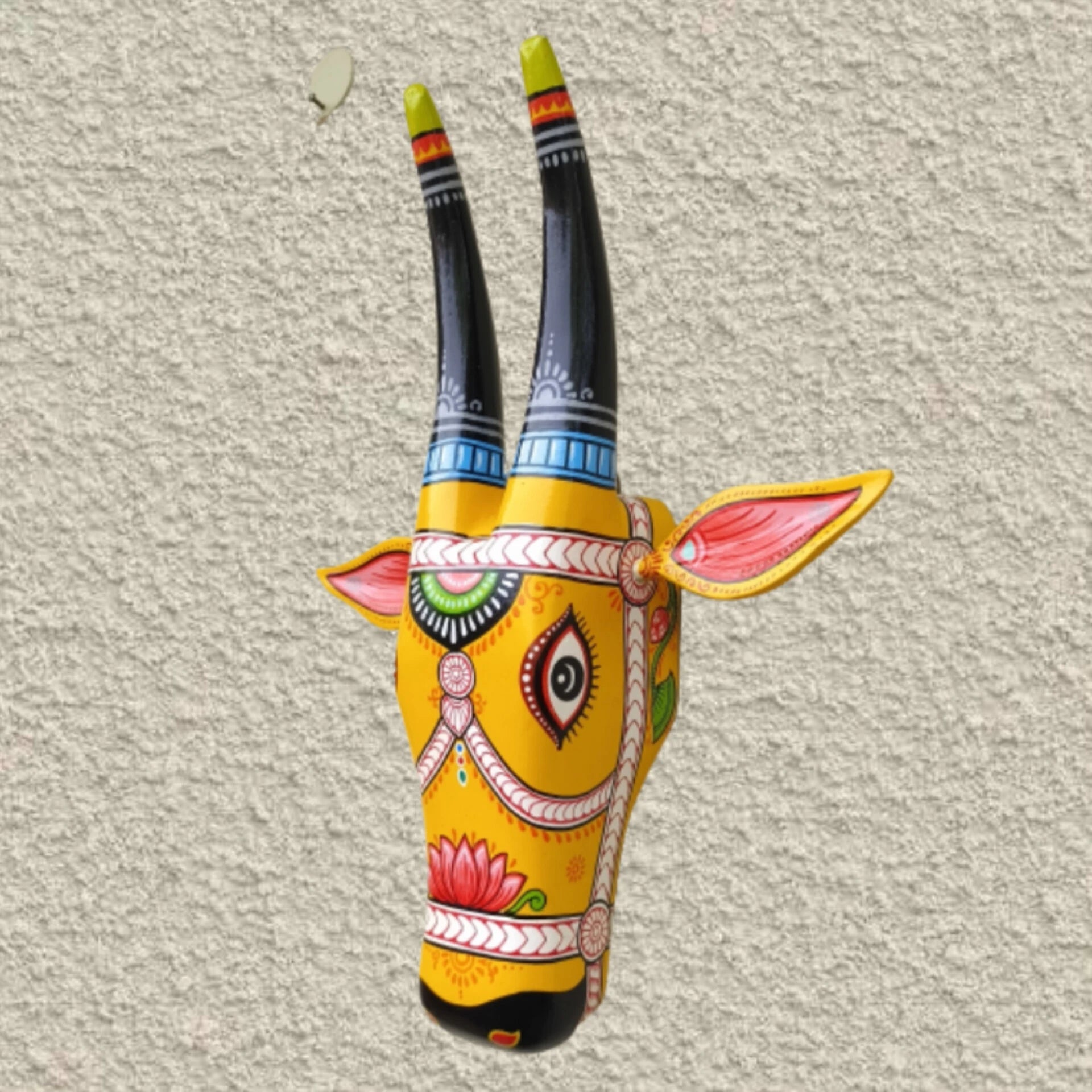 Hand-painted Pattachitra Cowhead Decor by Maavni