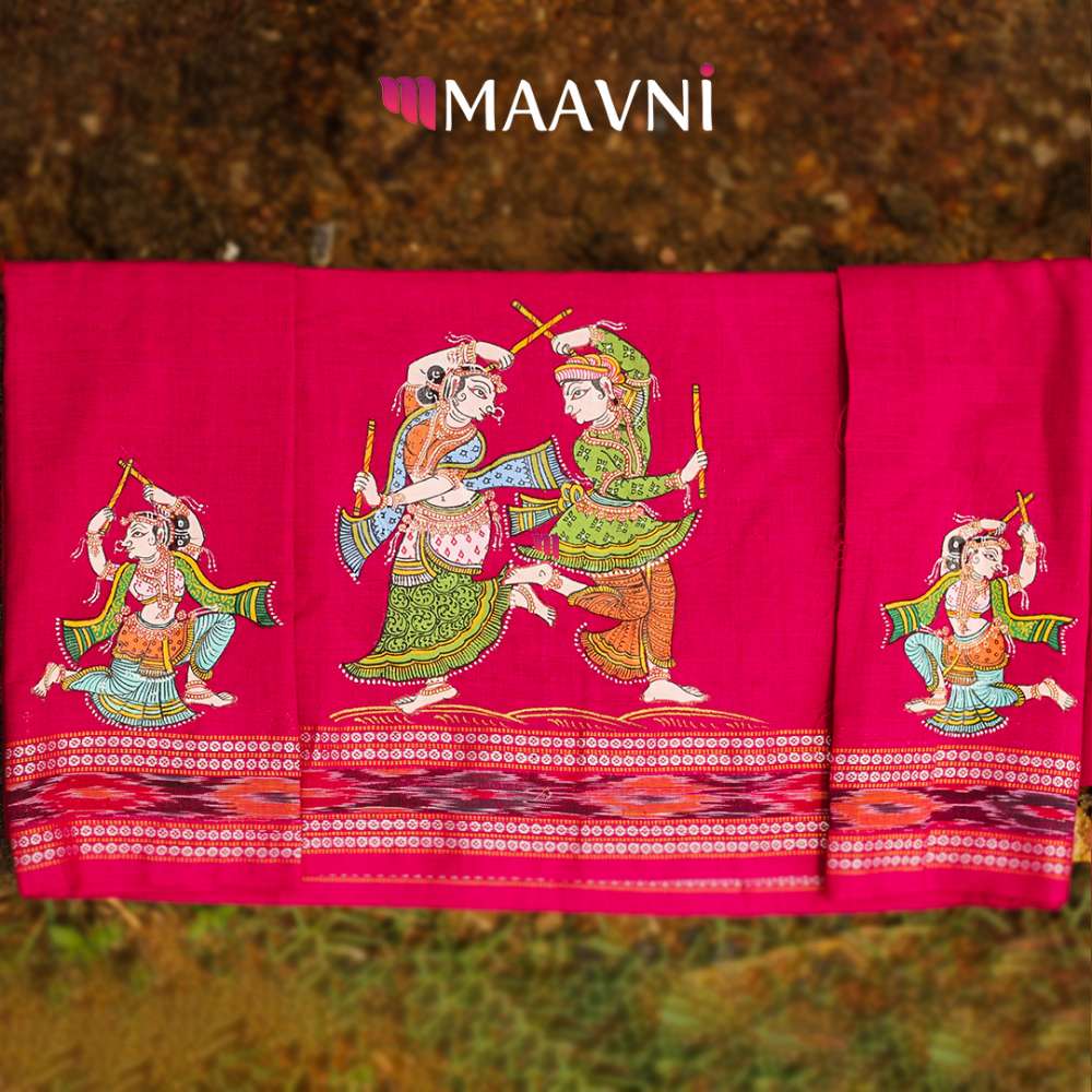 Hand-painted Pattachitra Dandiya Rass Metre Blouse by Maavni