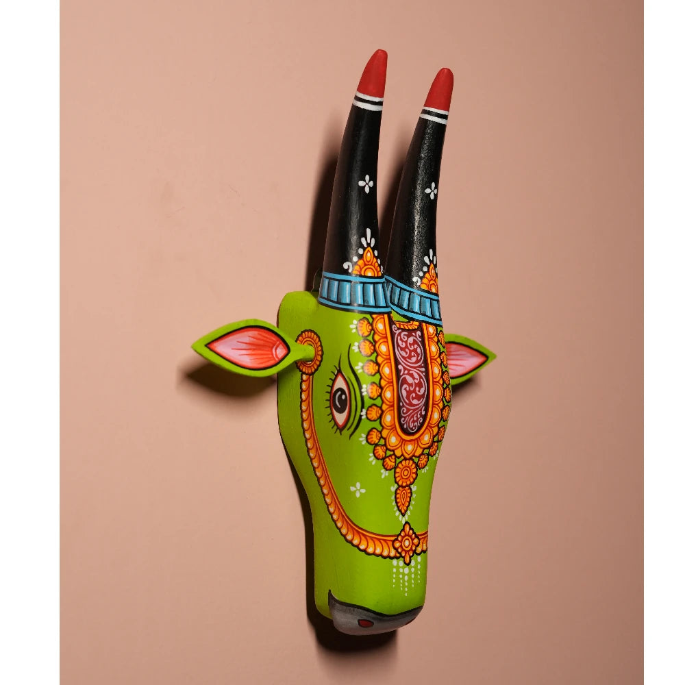Hand-painted Pattachitra Cow Head Hand Painted Painting gallery image by Maavni