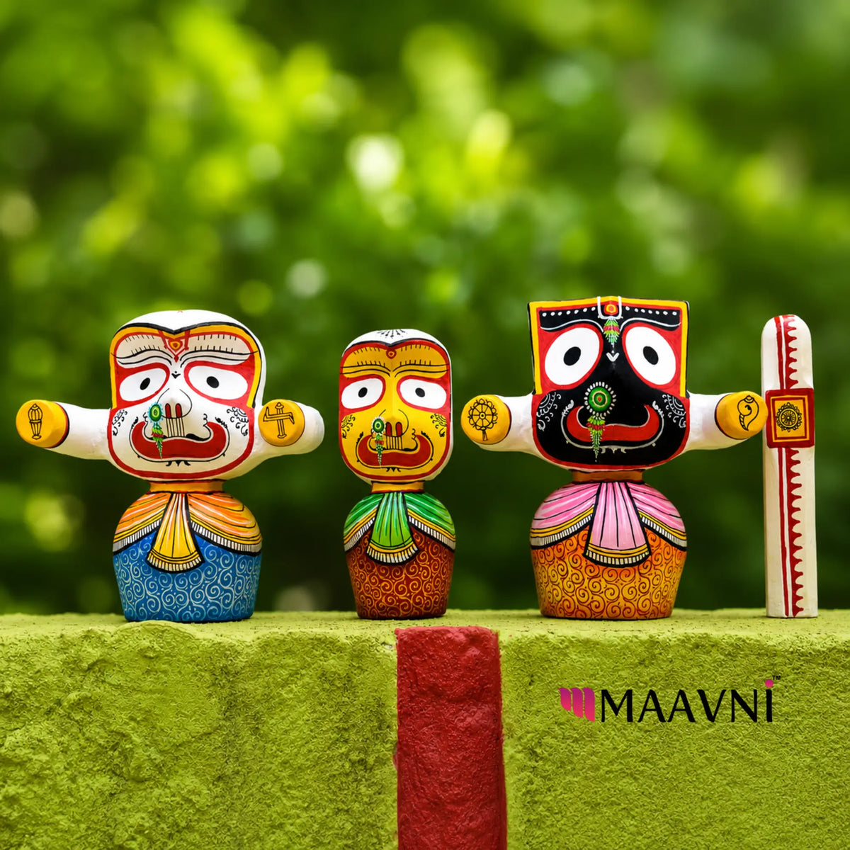 Handcrafted Chaturdha Murti Set | Jagannath, Balabhadra, Subhadra & Sudarshan | Hand-Painted Odisha Art