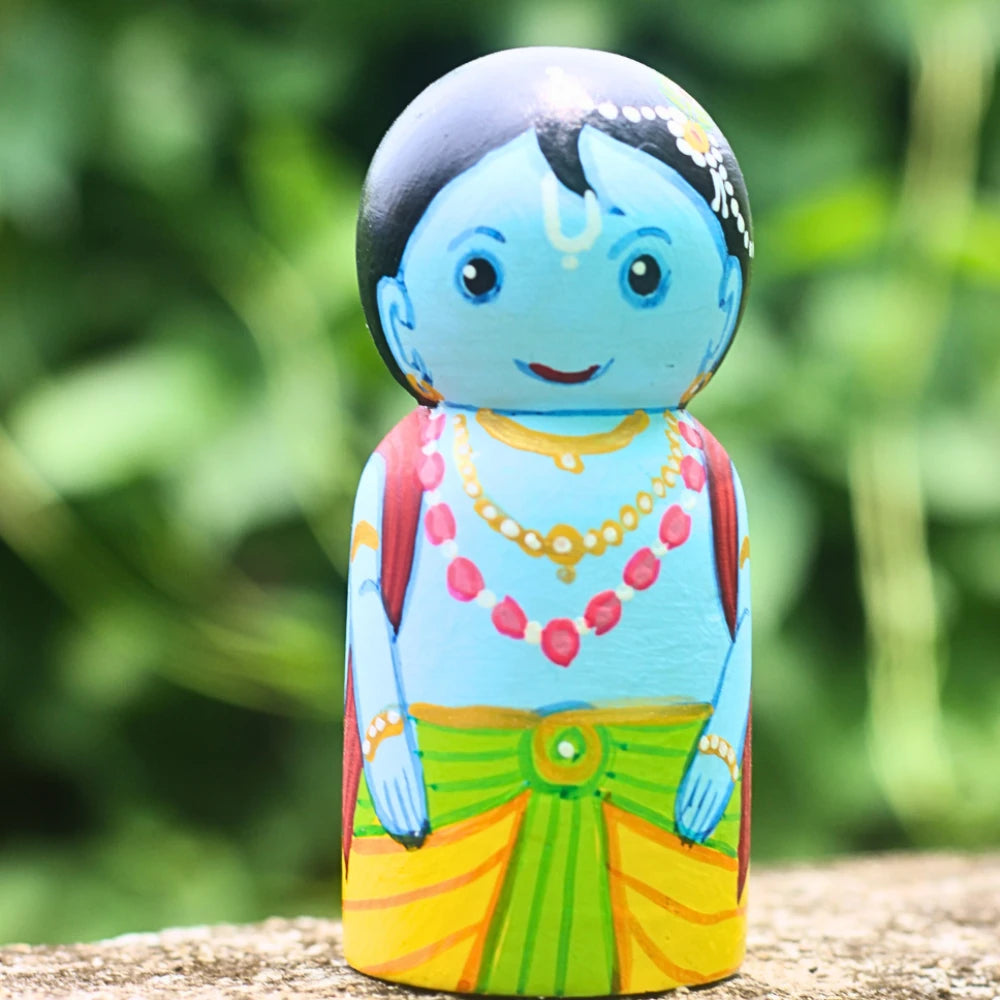 Hand-painted Pattachitra Krishna Doll Festive Decor by Maavni