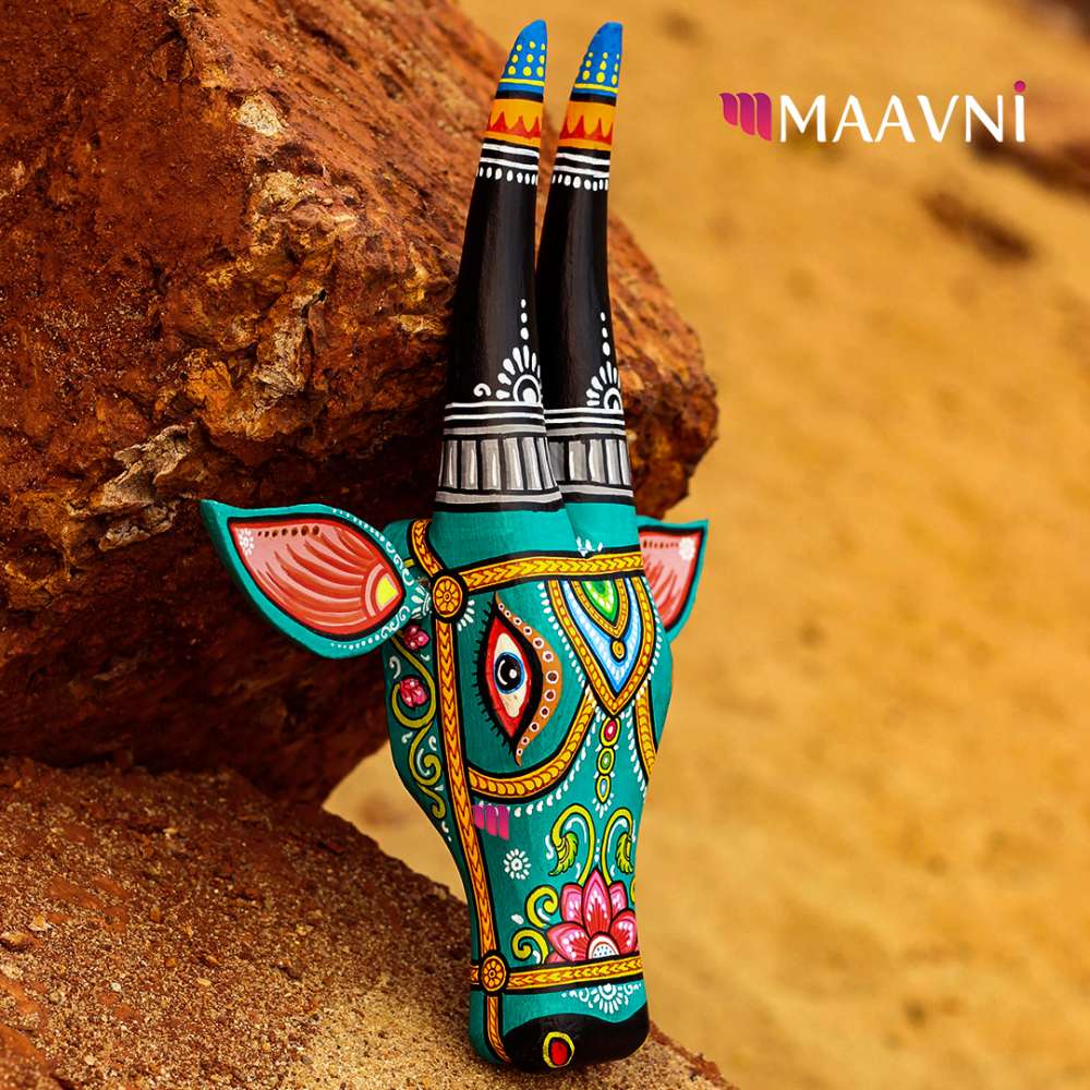 Hand-painted Pattachitra Cowhead Decor by Maavni