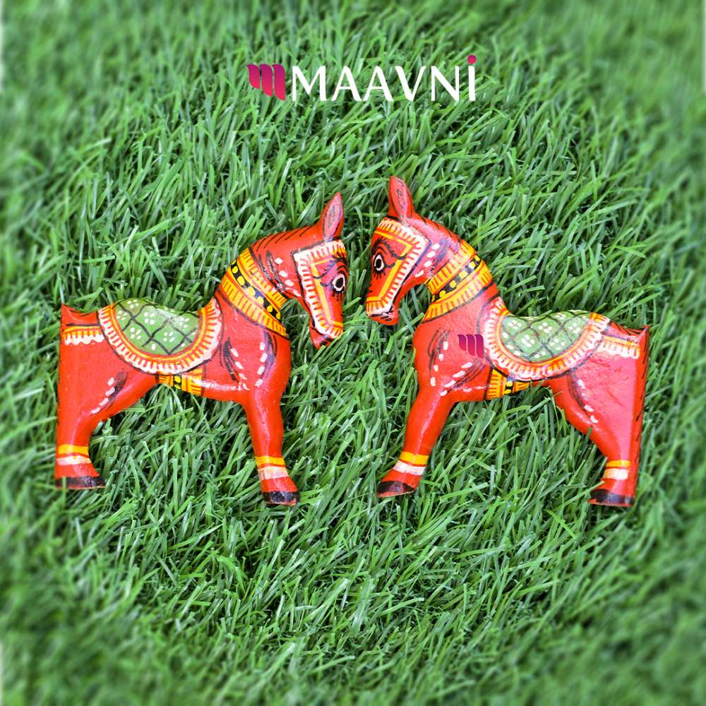 Hand-painted Pattachitra Horse Toy Cutouts Decor by Maavni