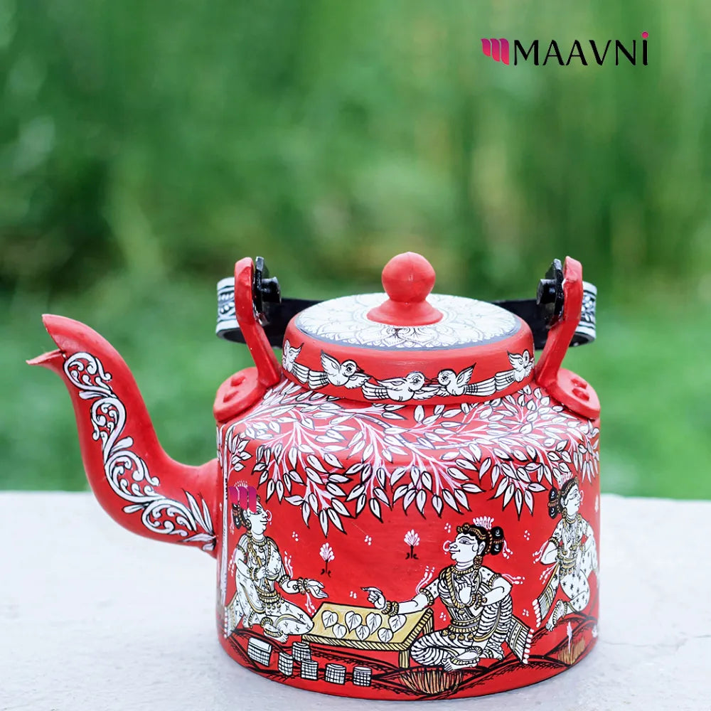 Hand-painted Pattachitra Raja Festive Theme Kettle gallery image by Maavni