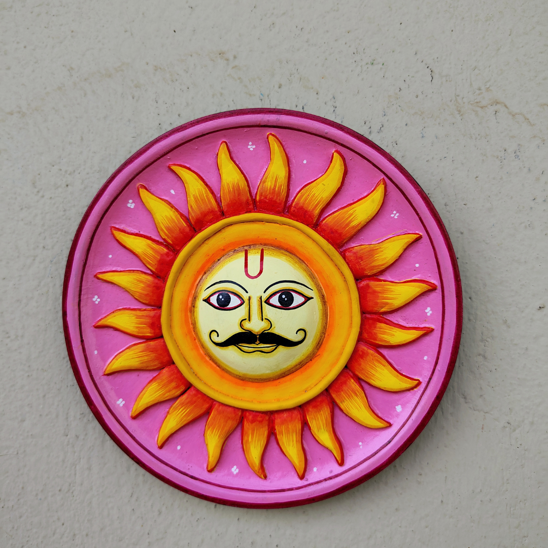 3D Clay Work Wall Plate with Pattachitra Design