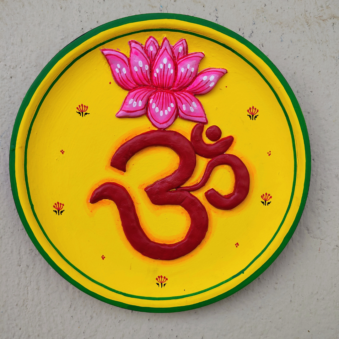 3D Clay Work Wall Plate with Pattachitra Design