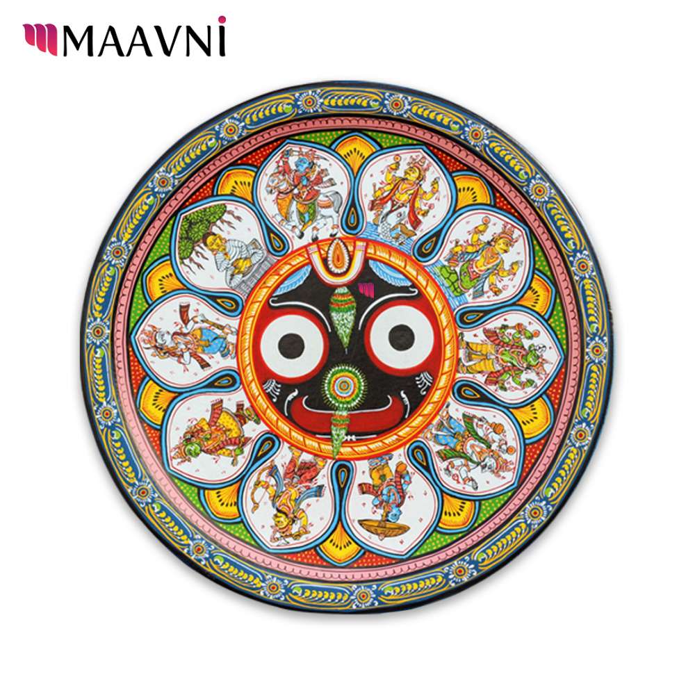 Hand-painted Pattachitra Special Jaganath Dasavatar Wall Plate by Maavni