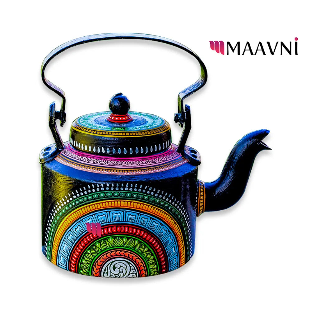 Hand-painted Pattachitra Colorful Kettle gallery image by Maavni