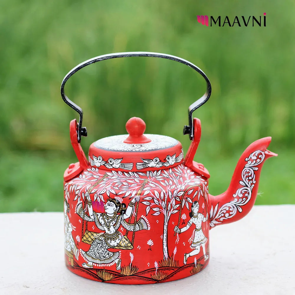 Hand-painted Pattachitra Raja Festive Theme Kettle gallery image by Maavni