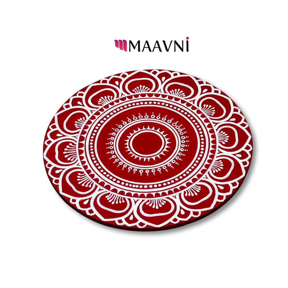 Hand-painted Pattachitra Odia Jhunti Style Rangoli Boards Pooja Room Decor gallery image by Maavni