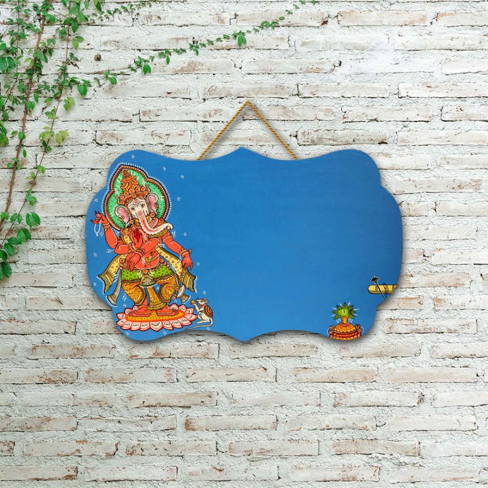 Hand-painted Pattachitra Ganesha Wall Plate by Maavni