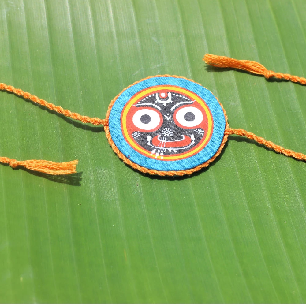 Hand-painted Pattachitra Jaganath Bluerakhi Festive Decor by Maavni