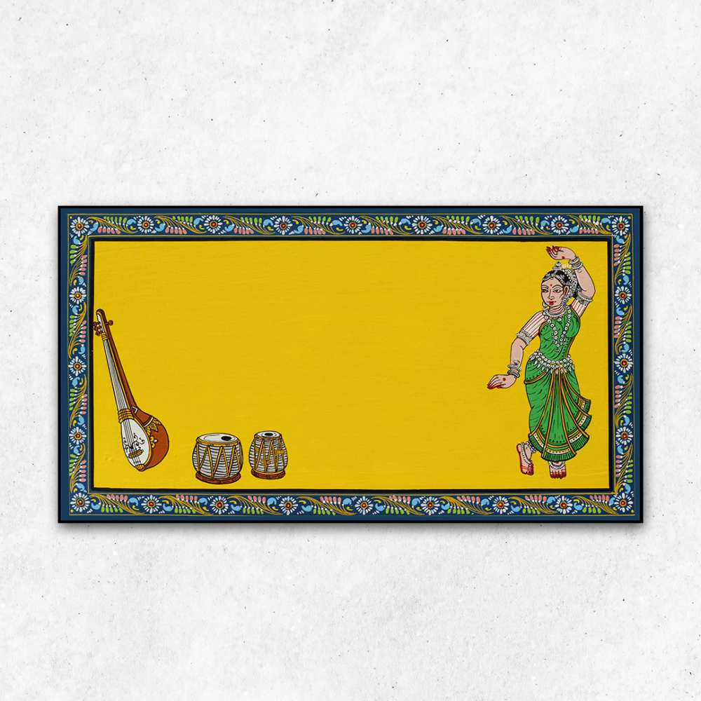Hand-painted Pattachitra Dancer Wall Plate gallery image by Maavni