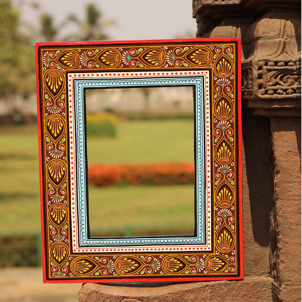 Hand-painted Pattachitra Mirror Frame Painting by Maavni