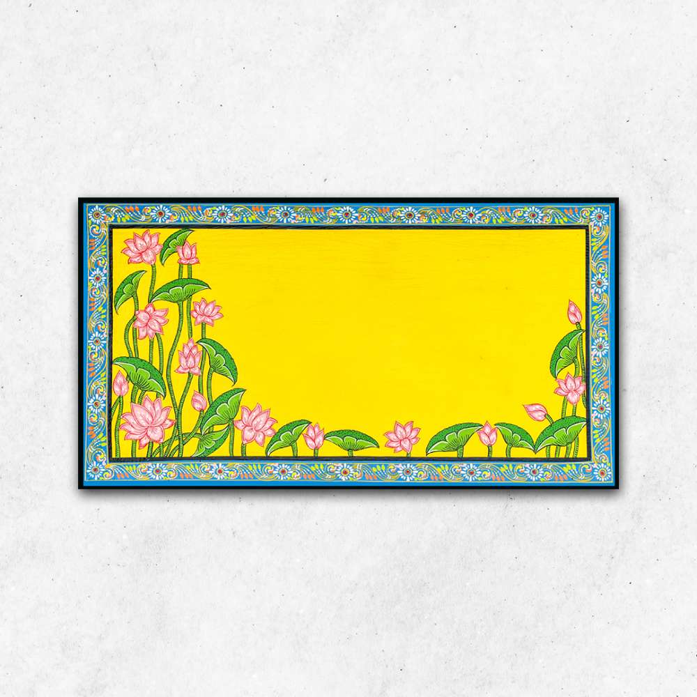 Hand-painted Pattachitra Lotus Wall Plate by Maavni