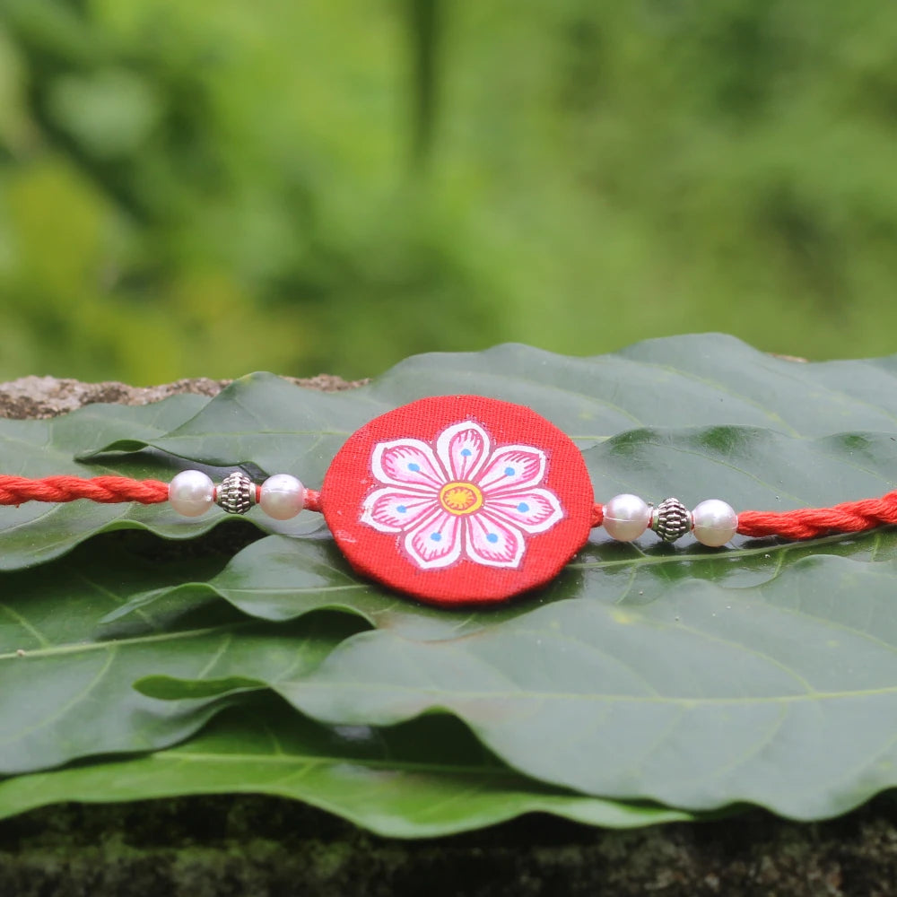 Hand-painted Pattachitra Flower Rakhi Festive Decor by Maavni