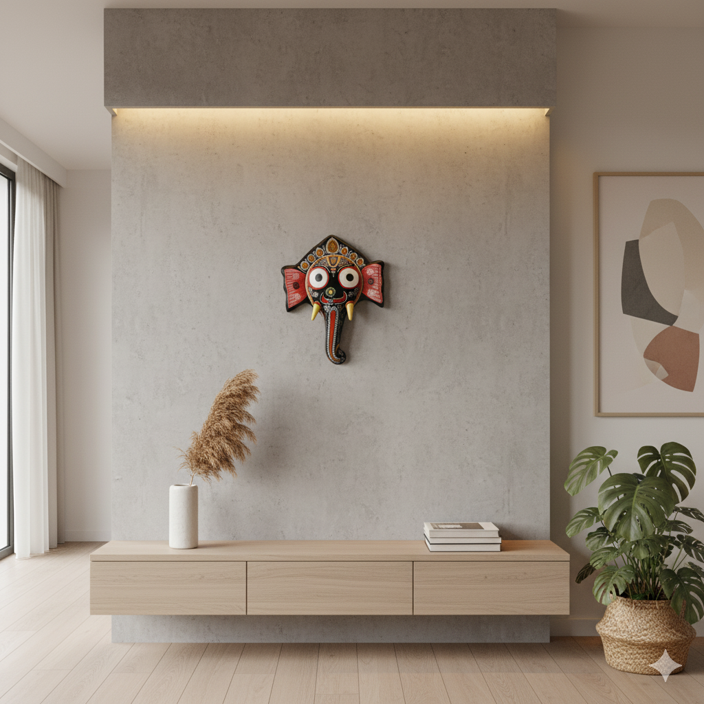 Hand-painted Pattachitra Jaganath Hatibesa Masks Decor | Maavni