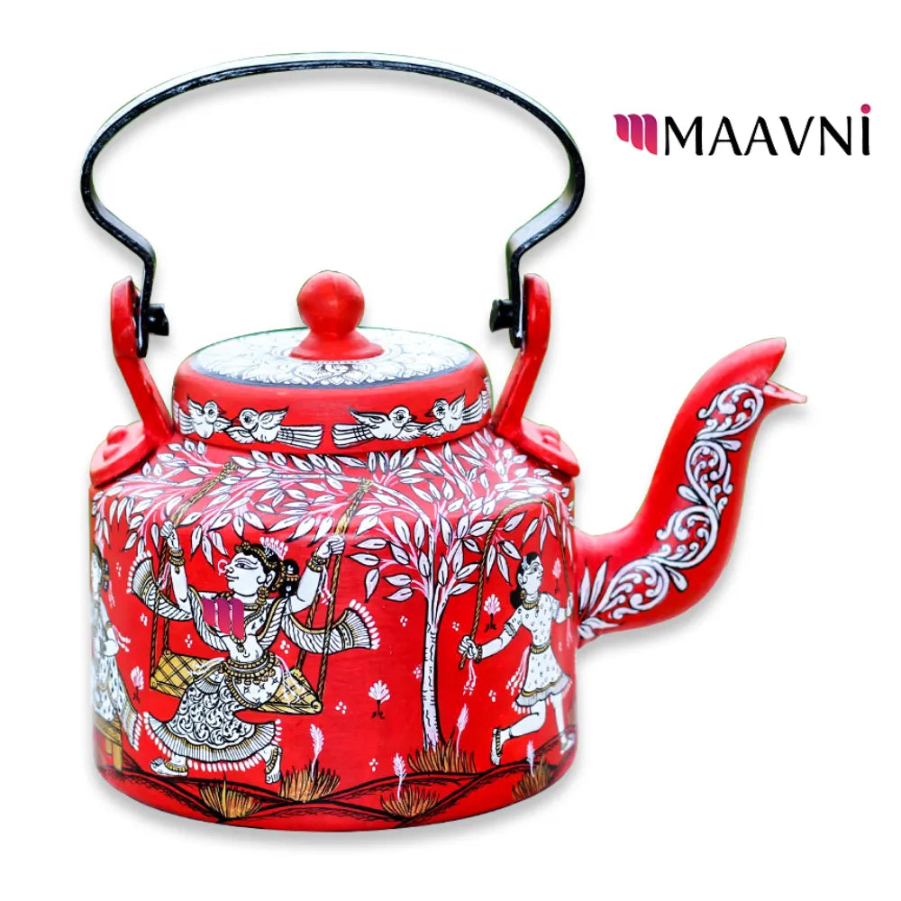 Hand-painted Pattachitra Raja Festive Theme Kettle gallery image by Maavni