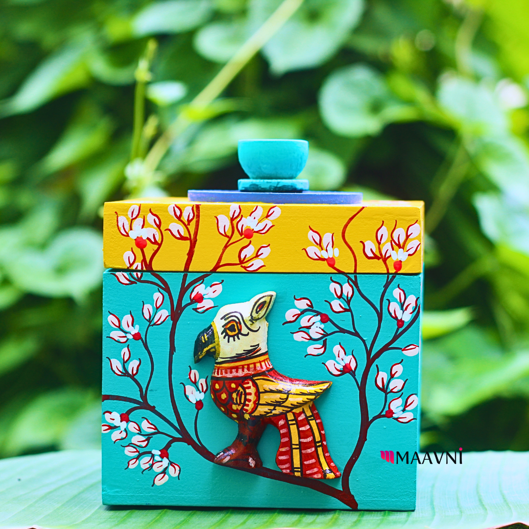 Hand Painted bird design chocolate box