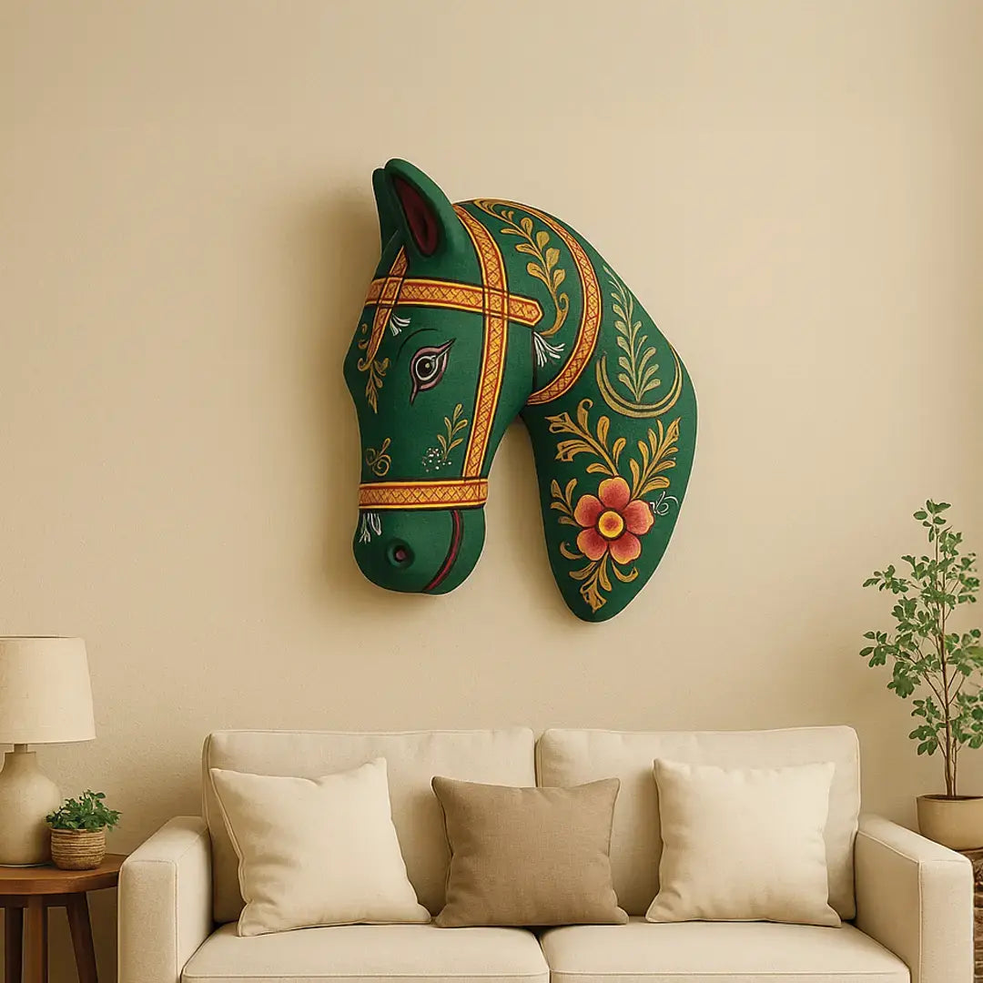 Maavni Hand painted  pattachitra Horse head
