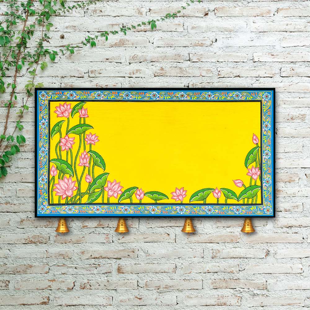 Hand-painted Pattachitra Lotus Wall Plate by Maavni
