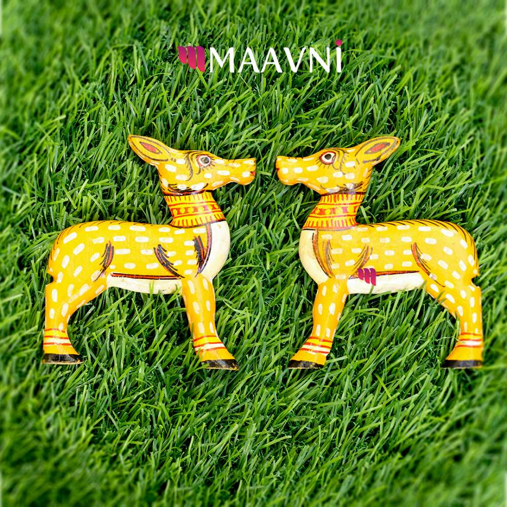 Hand-painted Pattachitra Deer Toy Cutouts Decor by Maavni